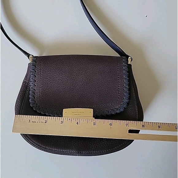 Kate Spade Adalise Crossbody Saddlebag Purple Pebbled Leather Chic Elevated - Picture 13 of 15